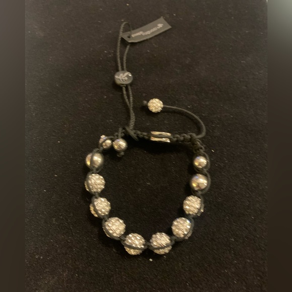 Joseph Nogucci crystal bead crochet corded adjustable bracelet - Picture 2 of 6